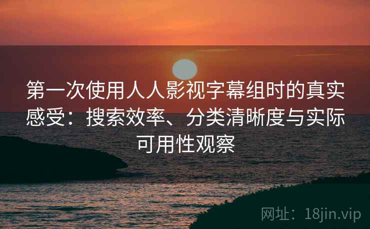 第一次使用人人影视字幕组时的真实感受：搜索效率、分类清晰度与实际可用性观察