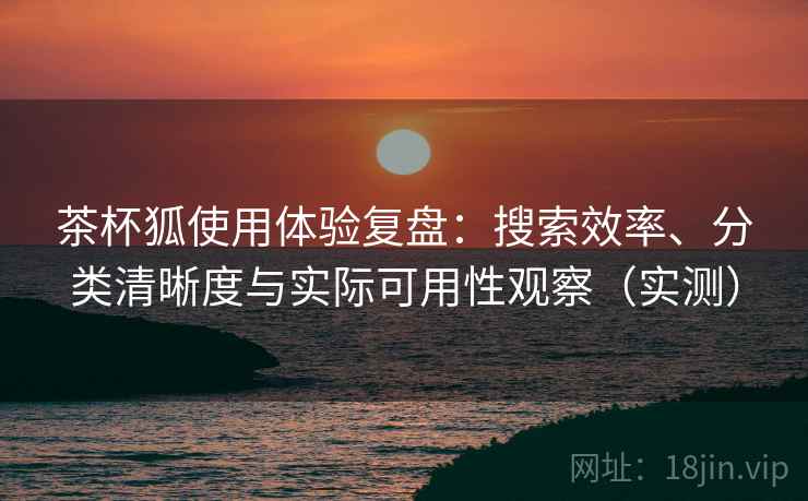 茶杯狐使用体验复盘：搜索效率、分类清晰度与实际可用性观察（实测）
