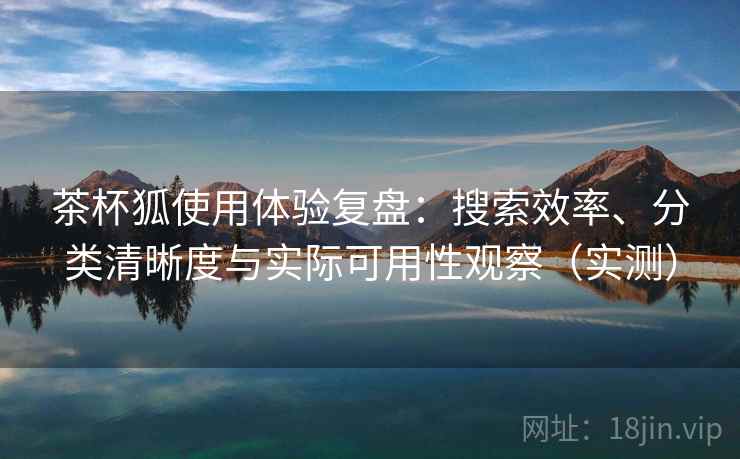 茶杯狐使用体验复盘：搜索效率、分类清晰度与实际可用性观察（实测）