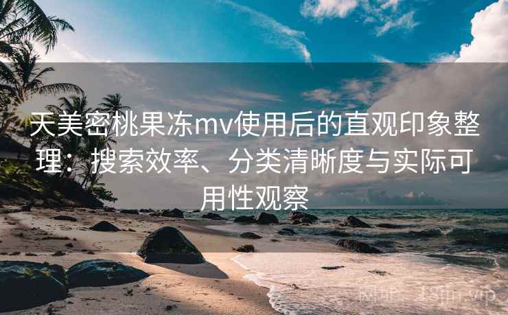 天美密桃果冻mv使用后的直观印象整理：搜索效率、分类清晰度与实际可用性观察