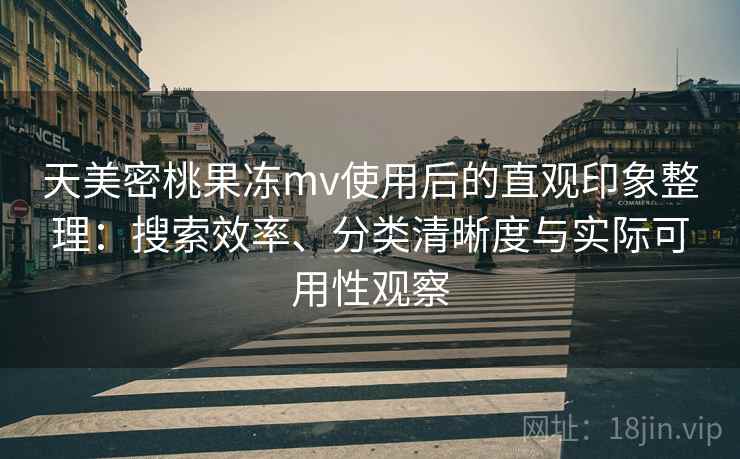 天美密桃果冻mv使用后的直观印象整理：搜索效率、分类清晰度与实际可用性观察
