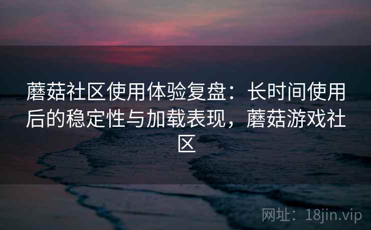 蘑菇社区使用体验复盘：长时间使用后的稳定性与加载表现，蘑菇游戏社区
